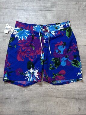 Polo Ralph Lauren Shorts Mens XL Blue Floral Board Swim Trunks Drawstring Lined